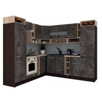 Bucatarie de Colt COSSY NEW ST. 230-250, Wenge / Decor 4299